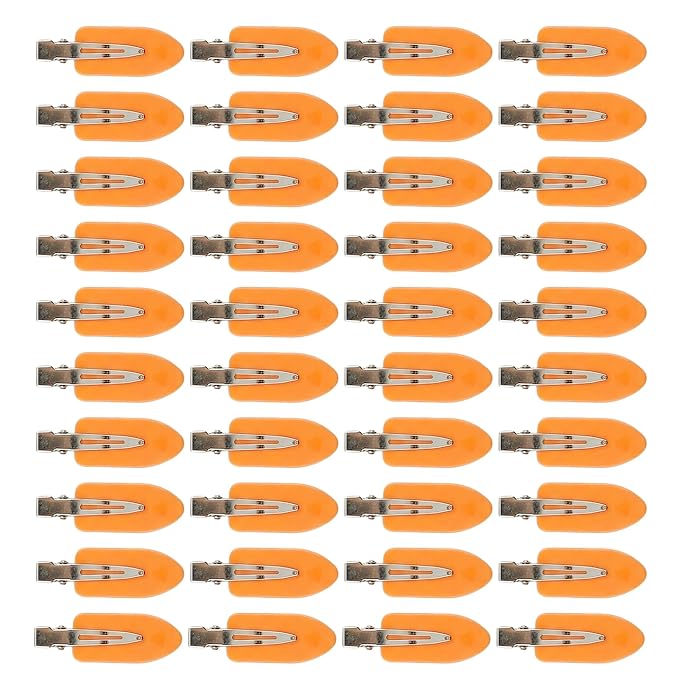 Creaseless Hair Clips for Women Styling 40Pcs Getting Ready No Crease Hair Clips for Bangs Setting No Bend Dent Makeup Clip Application Skincare Clip (Orange)