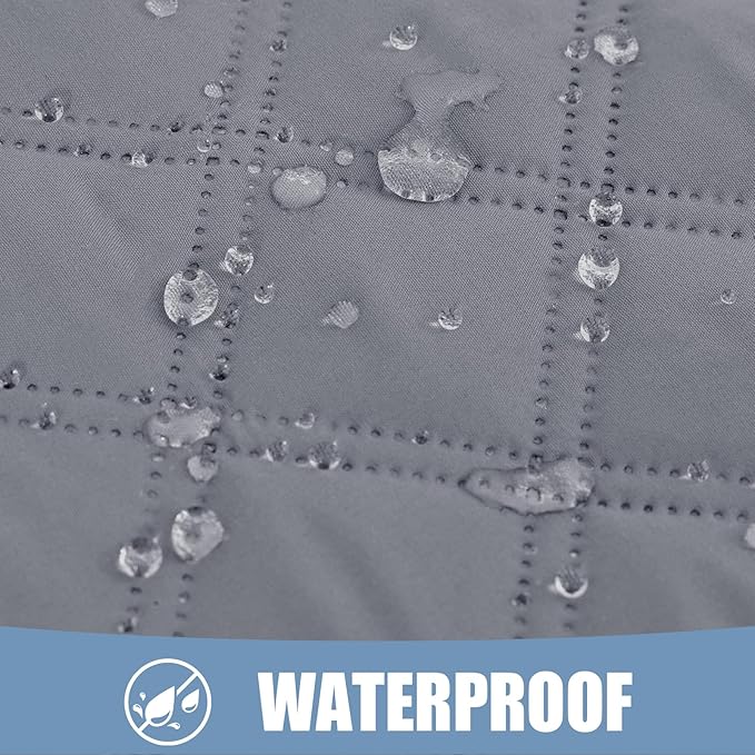 Smiry Waterproof Dog Bed Cover Pet Blanket, Soft Washable Dog Blanket for Furniture Bed Couch Sofa Reversible, Checkered (30"x90", Grey/Light Grey)