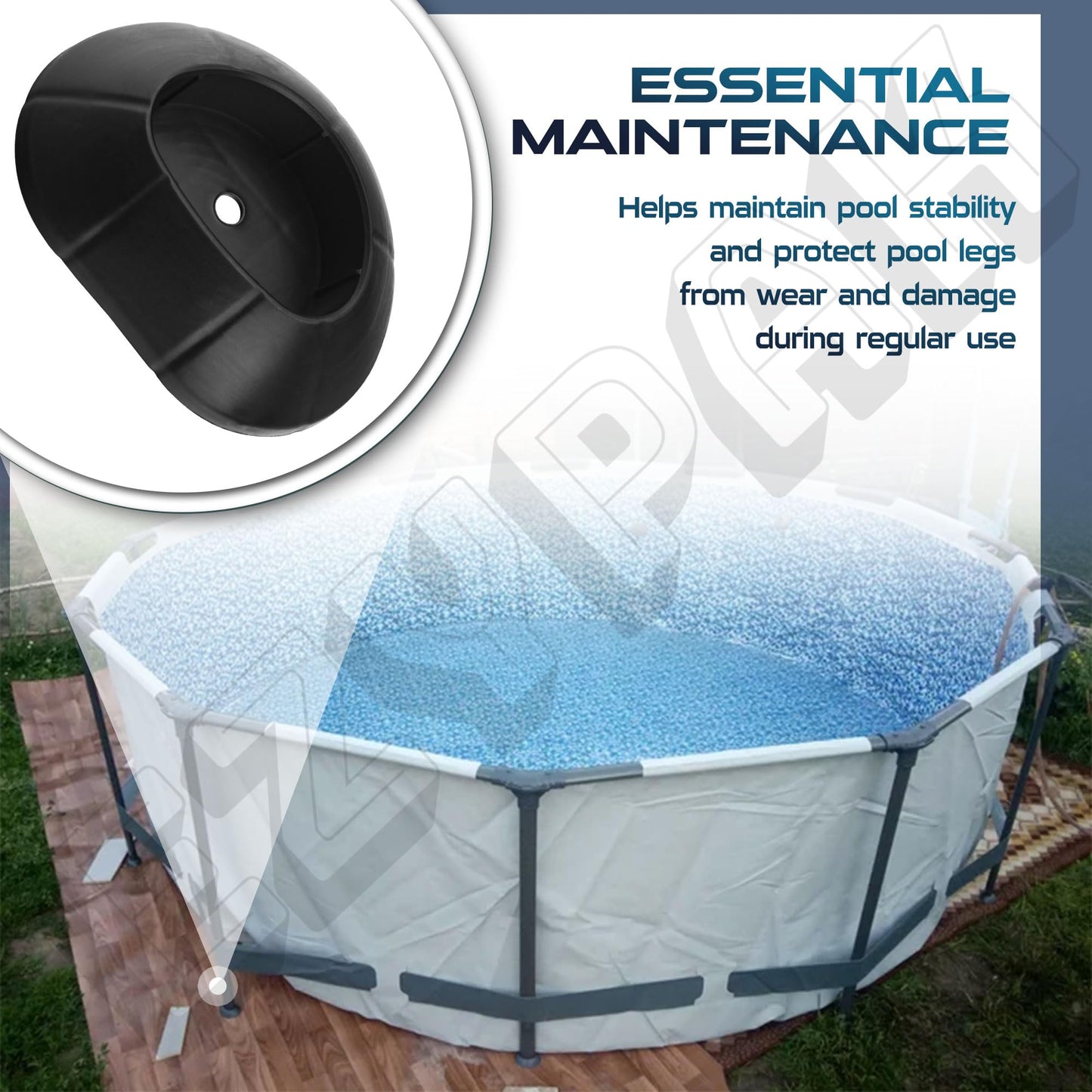 3 Pcs 11453 Pool Leg Cap Replacement, Compatible with Intex Ultra Frame Above Ground Swimming Pools 15ft - 26ft, Vertical Leg End Cap for 28301TT, 28303SR, 28321EH, 28323EH, 28327EH, 28331EH, 28335EH