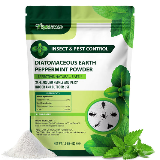 Diatomaceous Earth Food Grade & Peppermint Powder for Crawling Insect and Pest Control â 1 lb