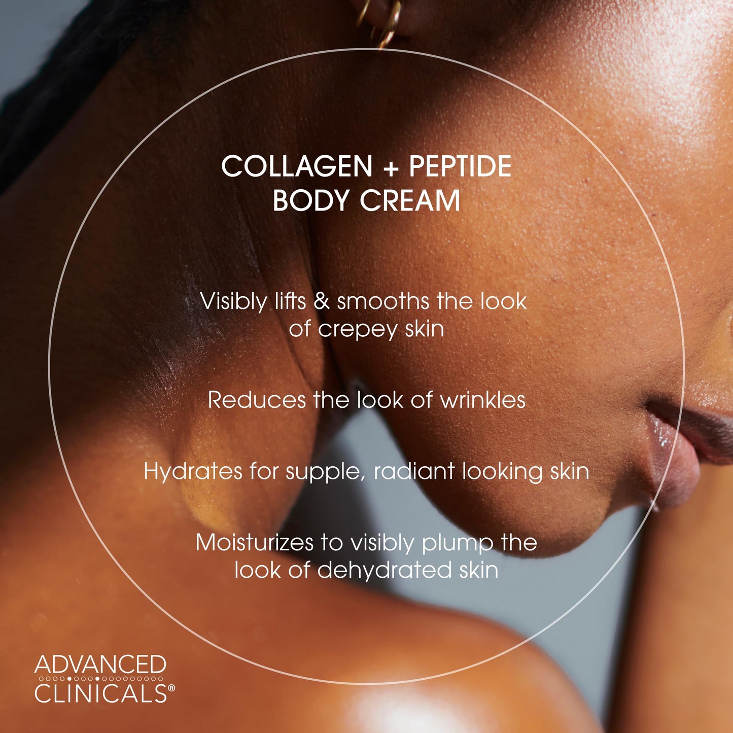 Advanced Clinicals Collagen Peptides Body Lotion & Face Moisturizer | Peptide Infused Collagen Lotion For Women & Men Helps Improve Look Of Crepe Skin, Wrinkles, & Uneven Dry Skin Texture, 2-Pack