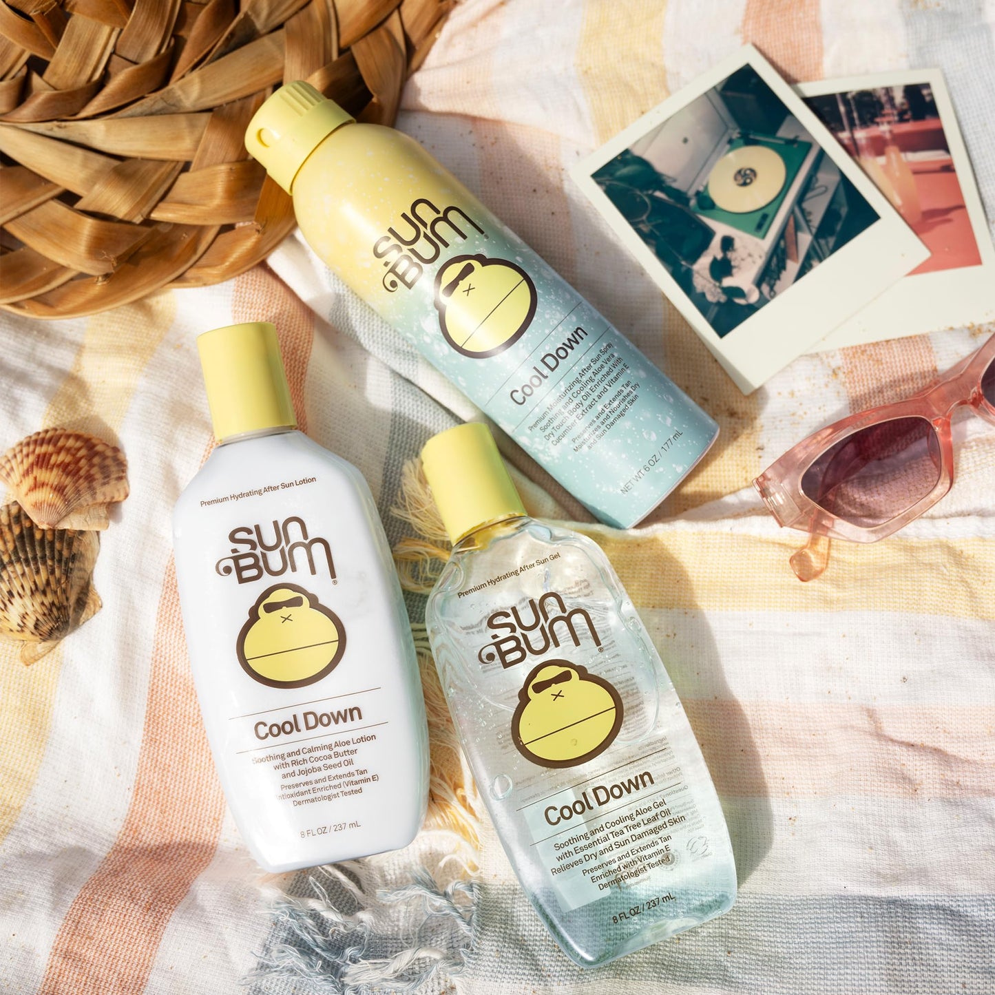 Sun Bum Cool Down Aloe Vera Lotion - Vegan After Sun Care with Cocoa Butter to Soothe and Hydrate Sunburn - 8 oz,(Pack of 2)