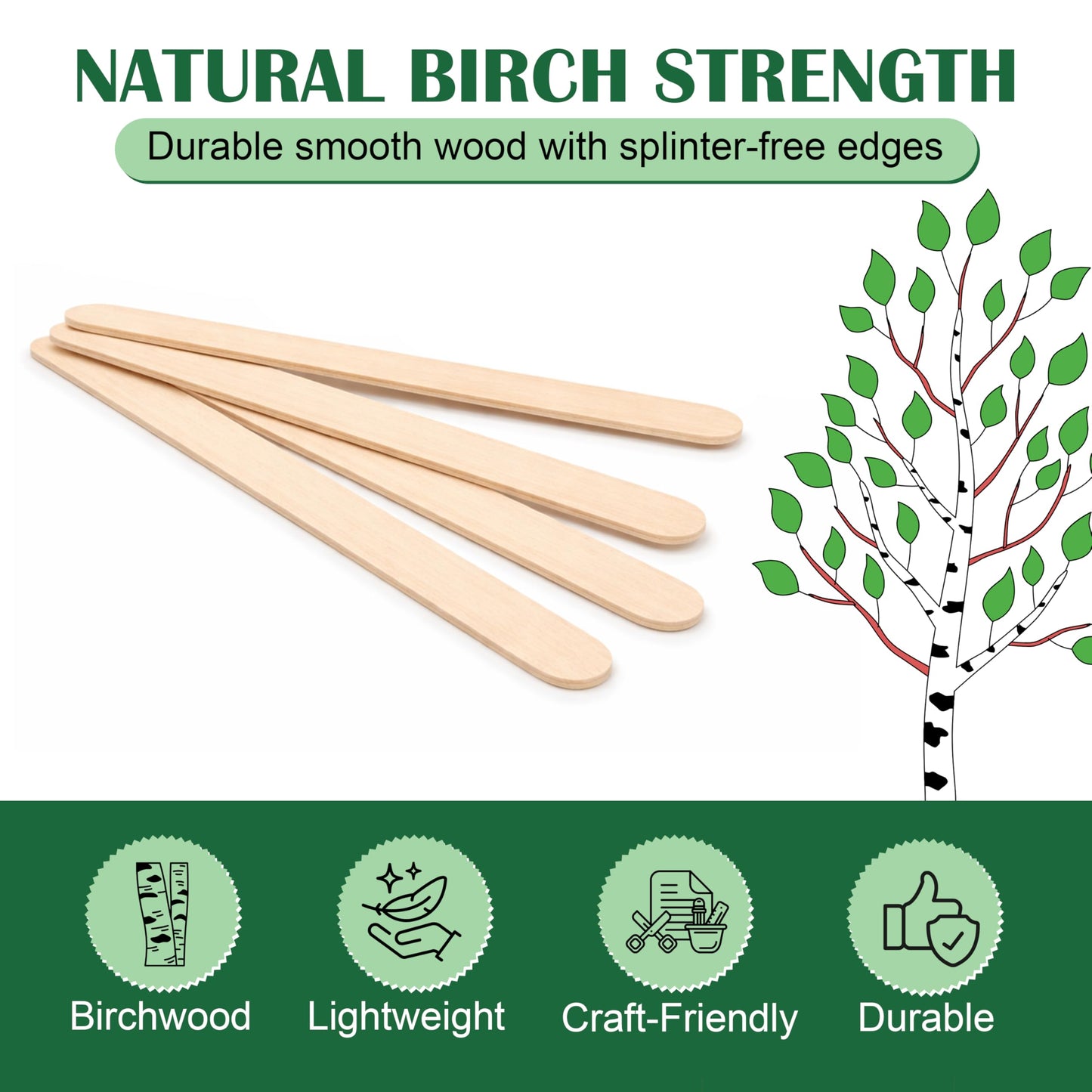 Perfect Stix 2000 Count Wooden Craft Sticks. Regular Size 4.5 inches