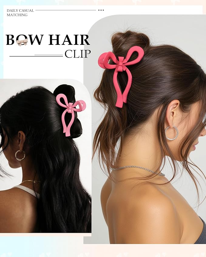4 PCS Bow Hair Clips for Women Bow Claw Clip 5" Extra Large Hair Claw Clips for Thick and Long Hair Cute Bows Big Clip