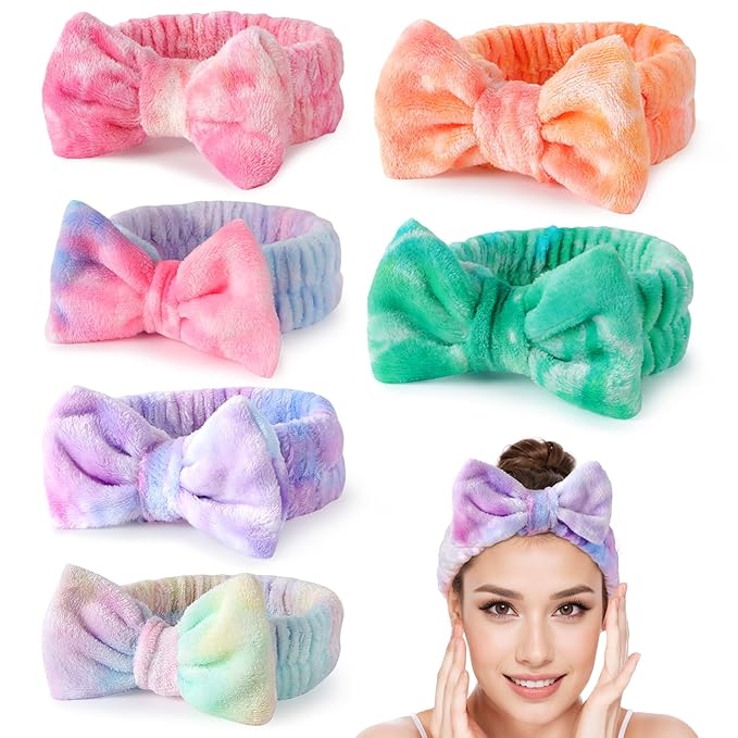 LADES Soft Skincare Headband – Adjustable, Comfortable & Stretchy Fabric, Cute Patterns for Makeup, Facial – Non-Slip, Headband for Hair Control