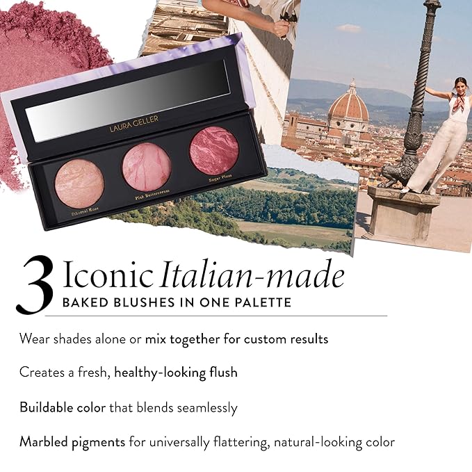 LAURA GELLER NEW YORK Geller's Greatest Better Than Ever 3-Piece Blush-n-Brighten Marbleized Blush Palette Trio