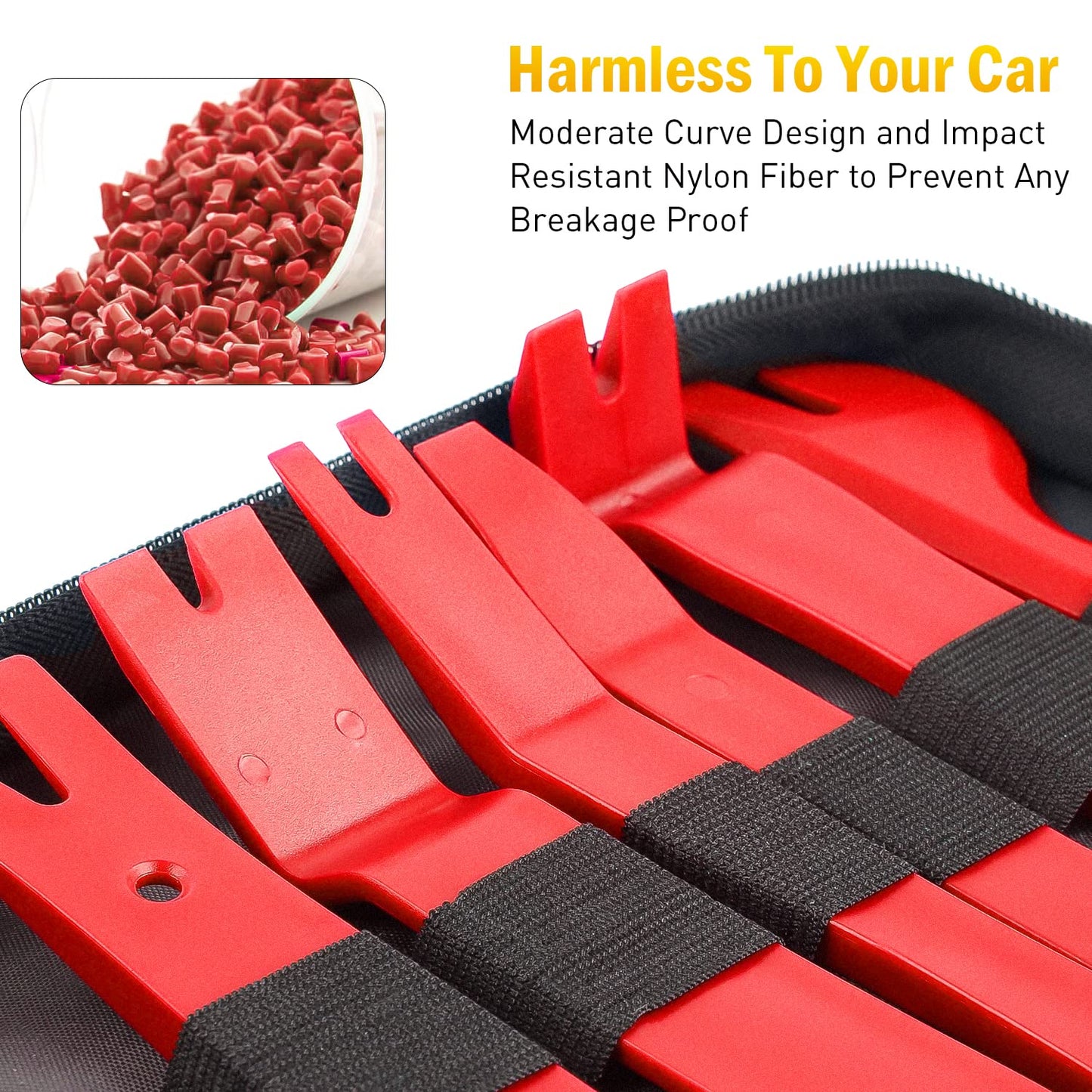 GOOACC 19Pcs Trim Removal Tool Set Panel Fastener Clips Removal Automotive Plastic Upholstery Pliers Removal Install Removal Car Tool with Storage Bag for Trim Panel Audio Clip Pliers Terminal