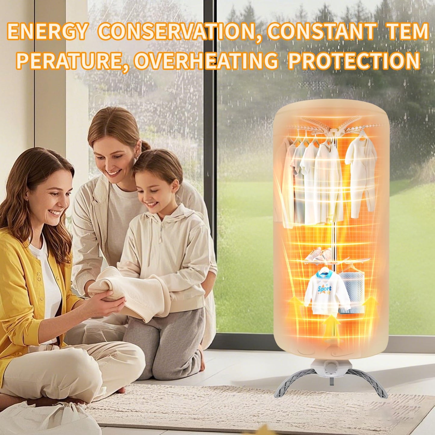 Portable Dryers for Laundry,900W Quickly Dry Portable Clothes Dryer for Clothes & Shoes, Large Capacity Portable Laundry Dryer for Apartments & Travel