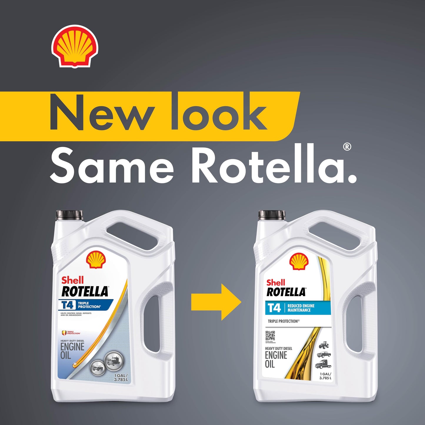 Shell Rotella T4 Triple Protection 15W-40 Diesel Engine Oil, 2.5 Gallon