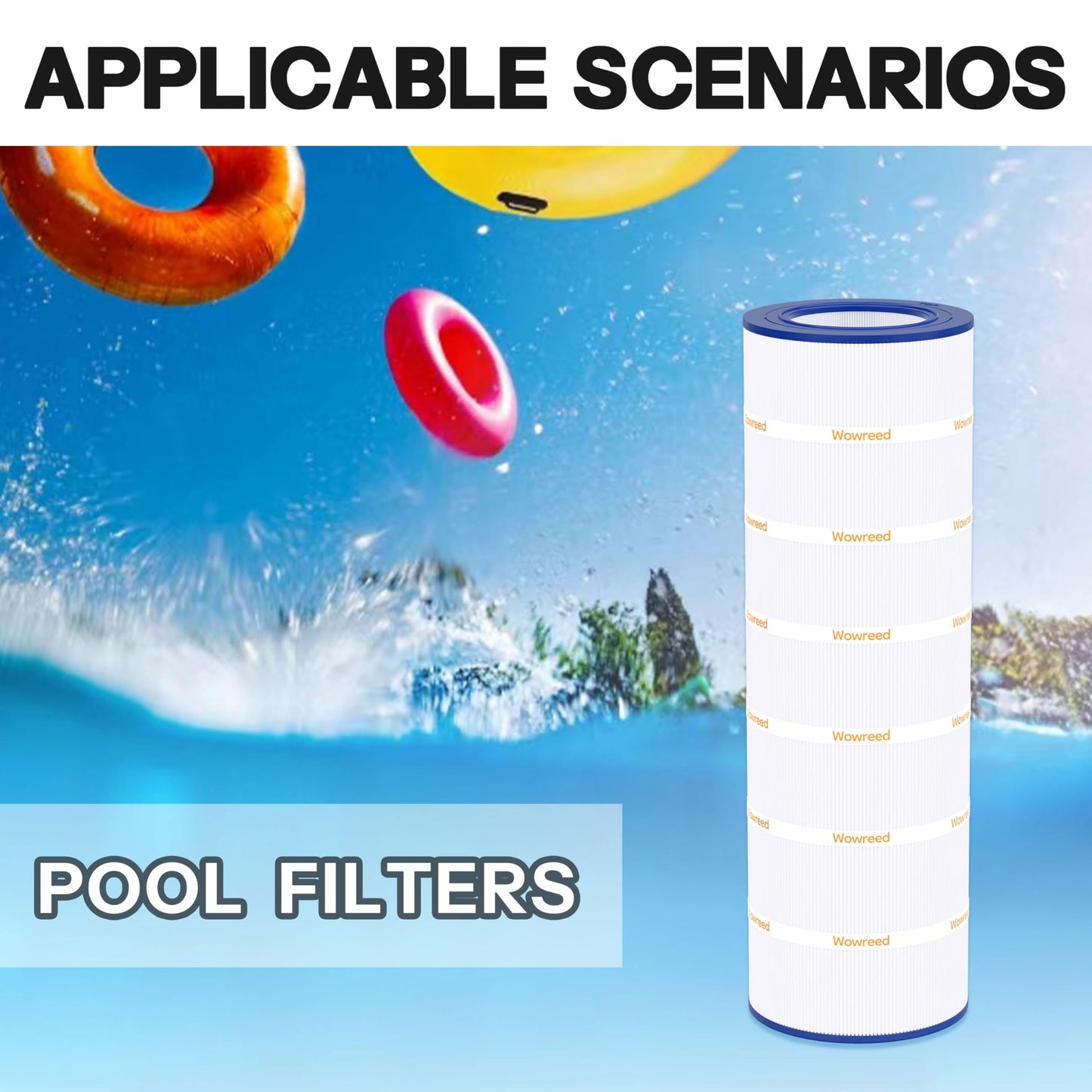 Wowreed Pool Filter Compatible with CC150, Clean & Clear 150, CCRP150, PAP150, R173216, C-9415, FC-0687, 160317, 150 sq. ft,1 Pack
