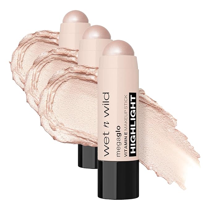 wet n wild MegaGlo Makeup Stick, Buildable Color, Versatile Use, Cruelty-Free & Vegan - When the Nude Strikes (Pack of 3)