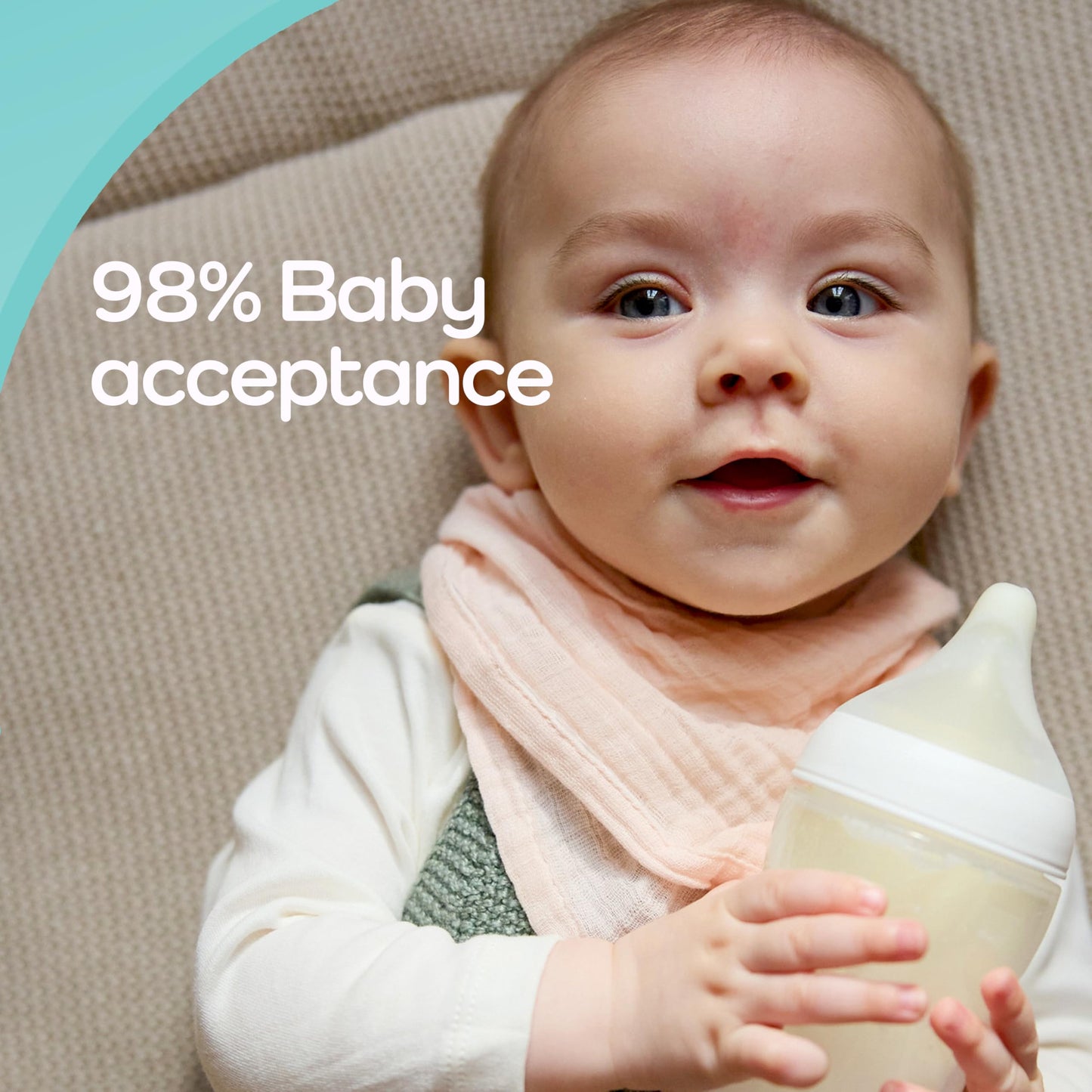 NUK Perfect Match 2-in-1 Natural and Anti-Colic Bottle with Medium Flow, Wide, Adaptable Nipple, 5oz., 4 Pack, BPA Free