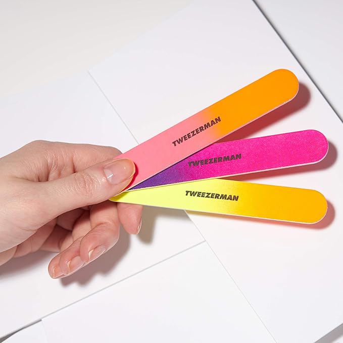 Tweezerman Neon Hot Nail Filemates, 3 Count