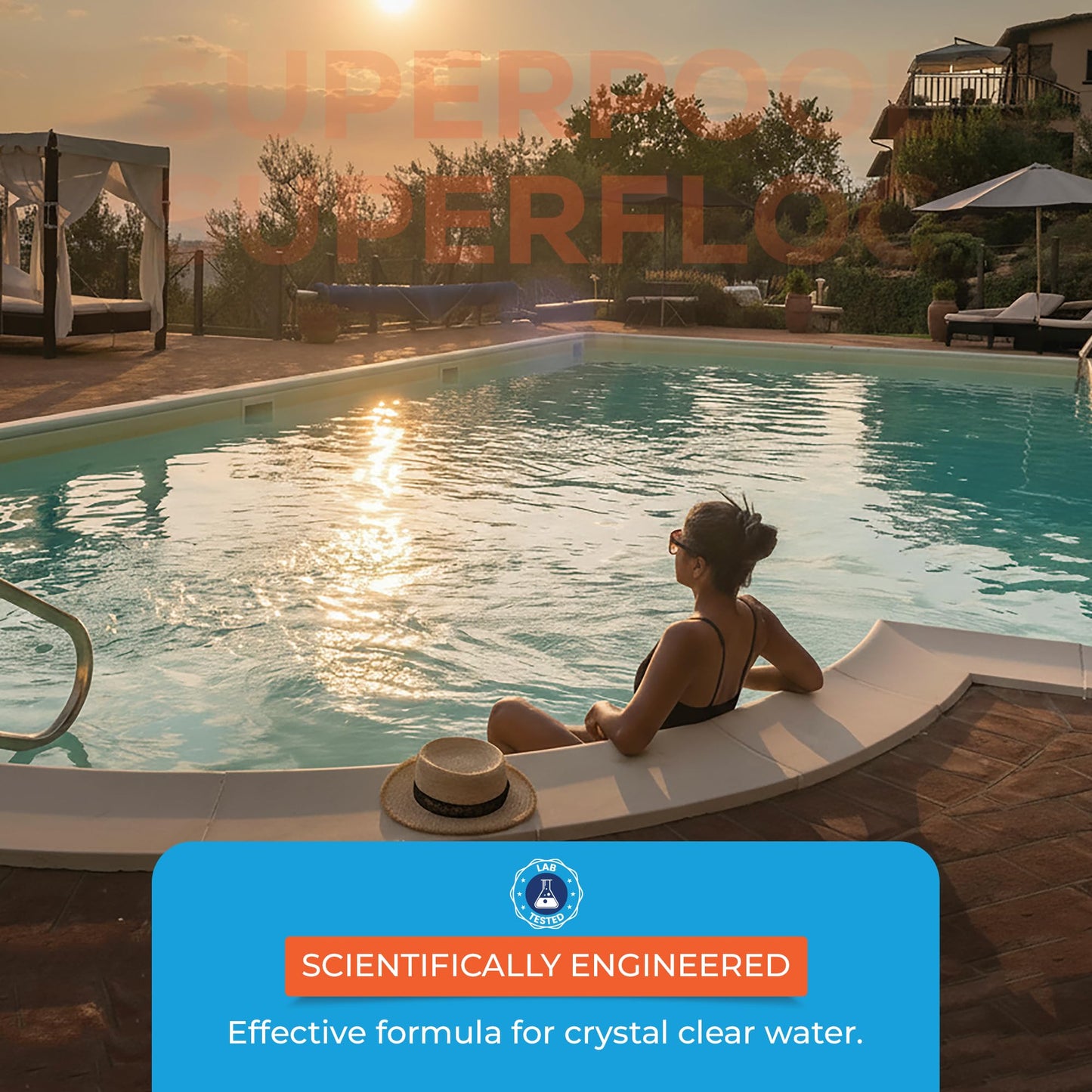 Superpool Swimming Pool Flocculant – Flock Pool Treatment for Cloudy Pool Water, Helps Clarify Water in Pools, Spas, Hot Tubs & Jacuzzis – Liquid Superfloc for Pool - 1 Quart