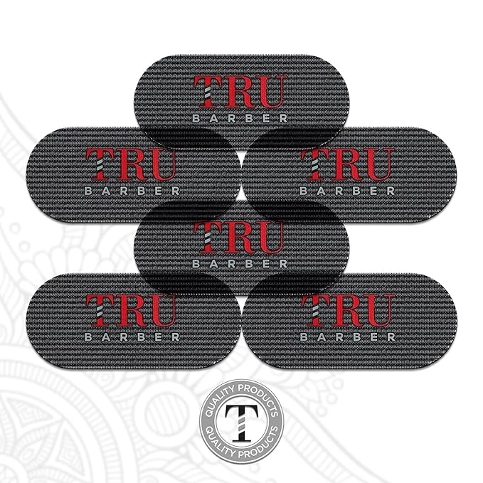 TRU BARBER HAIR GRIPPERS ® BUNDLE PACK 6 PCS for Men and Women - Salon and Barber, Hair Clips for Styling, Hair holder Grips (Black/Red)