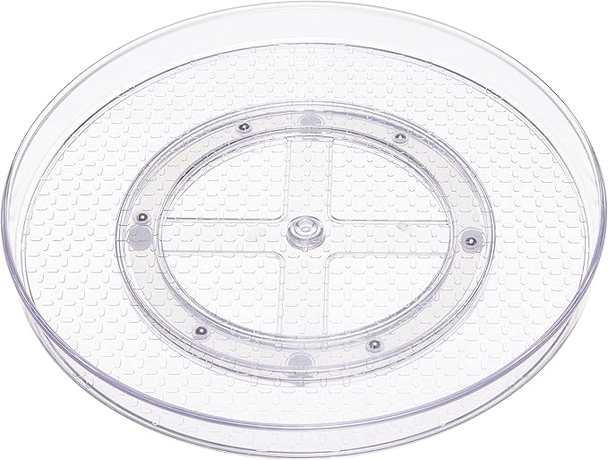 Amazon Basics Clear Lazy Susan Turntable Organizer for Organization, 12-Inch, 2-Pack
