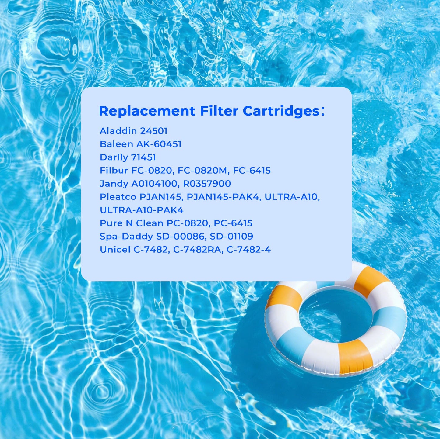 AQUIVEX CL580 Jandy Pool Filter Cartridge, Compatible with Jandy CL580, CV580, APCC7355, Pleatco PJAN145, PJAN145-PAK4, Unicel C-7482, Filbur FC-0820, FC-6415, Aladdin 24501, 4 Pack