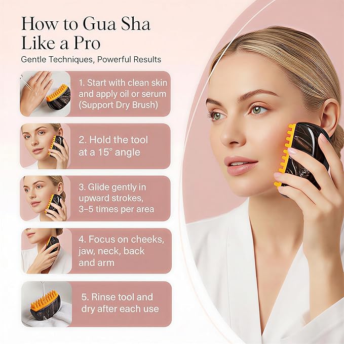 Lymphatic Contour Face Brush, Lymphatic Drainage Brush,Gua Sha Facial Tools for Lymphatic Drainage,Silicone Soft Head Dry Brush and Wet Brush Use
