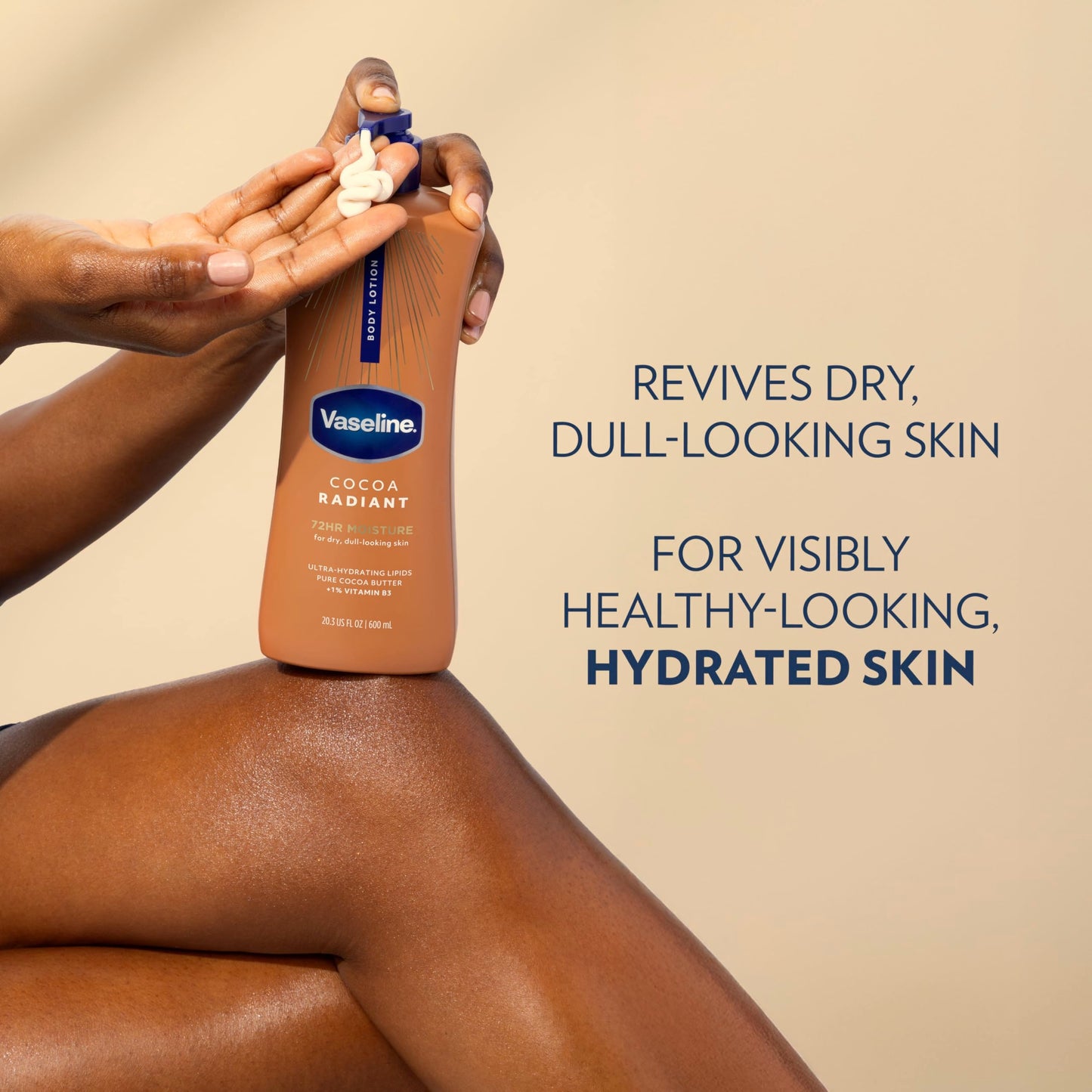 Vaseline Intensive Care Body Lotion Cocoa Radiant 3 count for Dry Skin Lotion Made with Ultra-Hydrating Lipids and Pure Cocoa Butter for a Long-Lasting, Radiant Glow 20.3 Oz