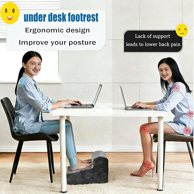 Foot Rest for Under Desk At Work.Ergonomic Foot Rest for Under Desk At Work,Rest for Under Desk Office & Home,Footstool Leg Elevation