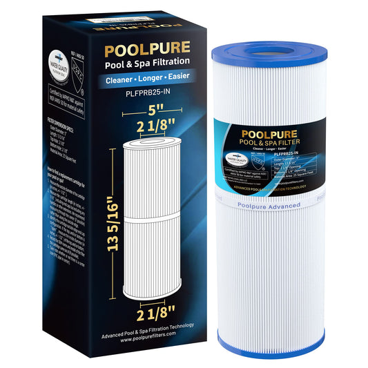 POOLPURE PLFPRB25-IN Hot Tub Filter Replace Unicel C-4326, Guardian 413-106, Filbur FC-2375, FC-2370, 3005845, 17-2327, 100586, 33521, 25392, 817-2500, 5X13 Drop in Spa Filter 1 Pack