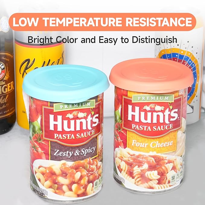 2PCs 3.5-inch Silicone Can Lids for Hunt's | Starkist | Kirkland | Progresso Can, Food Sealing Lids for 3.5-inch Can, Can Cover for Canned Good, Can Toppers, Freezer&Dishwasher Safe (Can NOT Included)