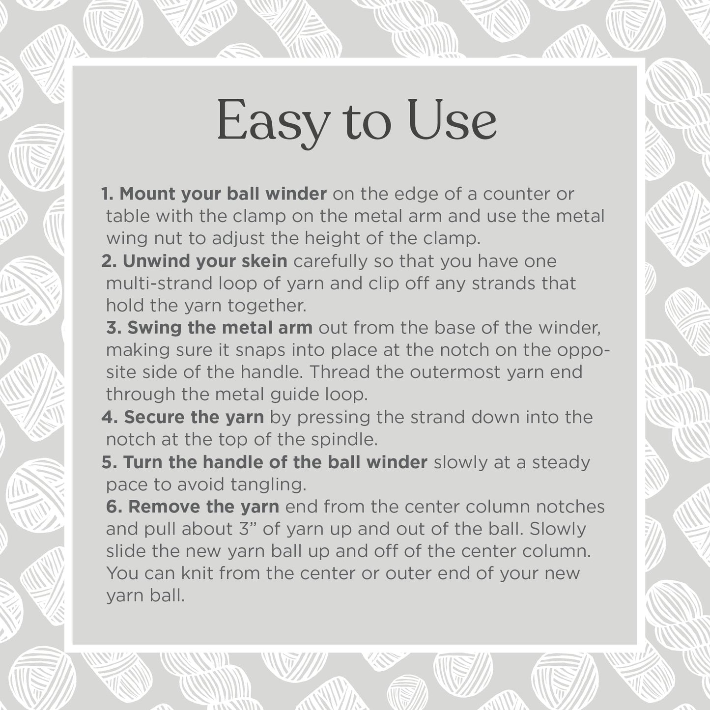 Knit Picks Yarn Ball Winder for Knitting and Crocheting (Dusty Rose)