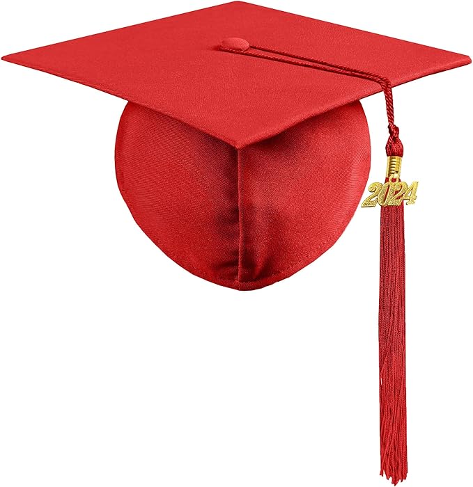 Graduation Cap with 2026 Tassel Year Charm Black Graduation Cap for High School & Bachelor