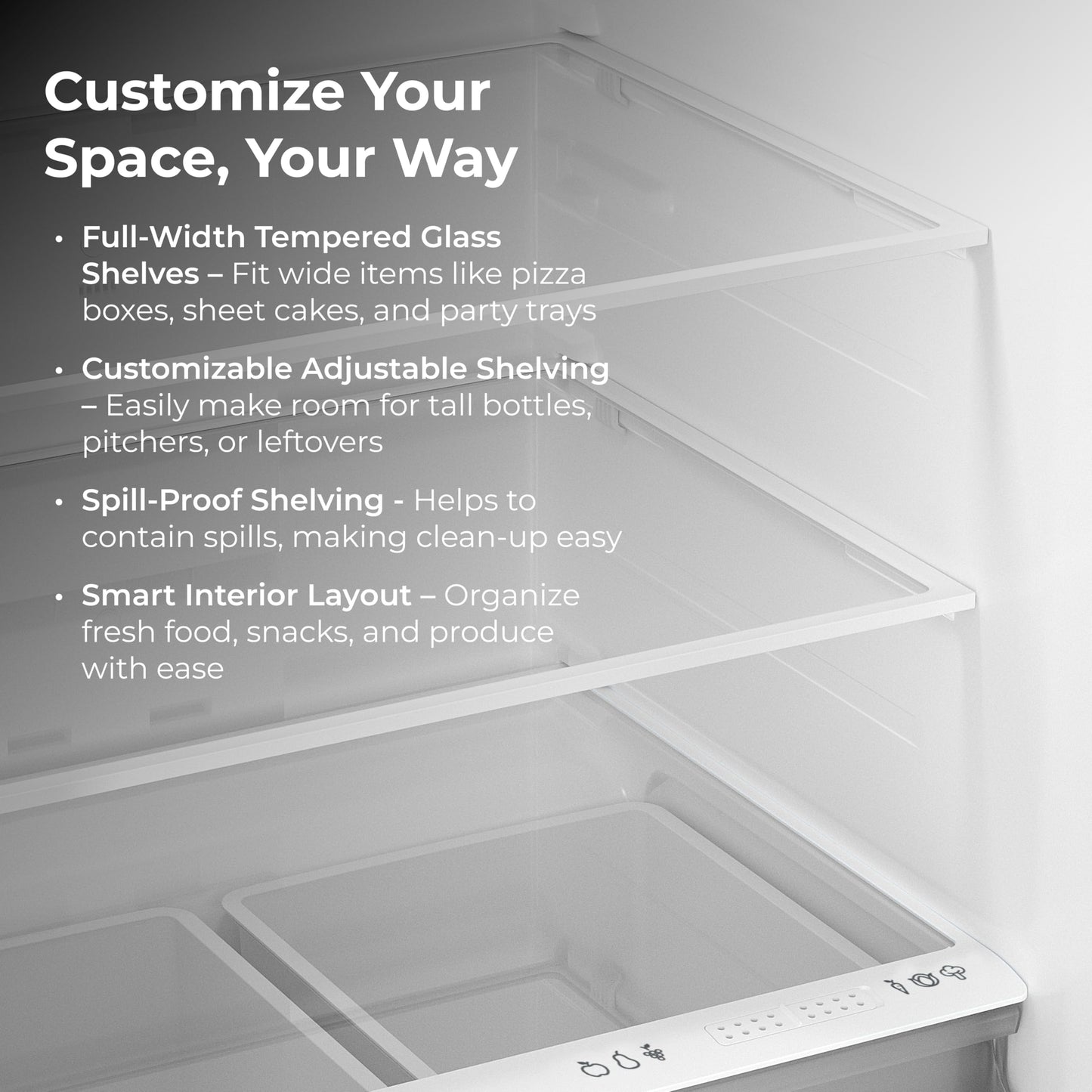 Kenmore 33" Top Mount Refrigerator with Freezer - Adjustable Shelving, Humidity-Controlled Crispers, LED Lighting, ENERGY STAR Certified, 25 cu. ft. Capacity - Fingerprint Resistant Stainless Steel