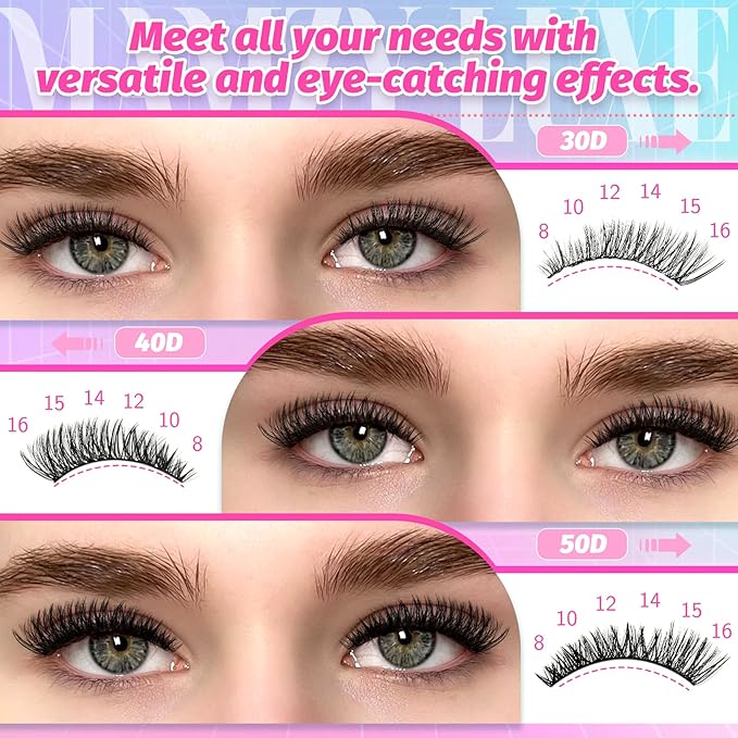 Lash Clusters 708PCS Cluster Eyelash Extensions 10-16MM Wispy Lashes Clusters 30+40+50+60+80+100D Eyelash Clusters Mix Daily Look Fake Eyelashes Extension