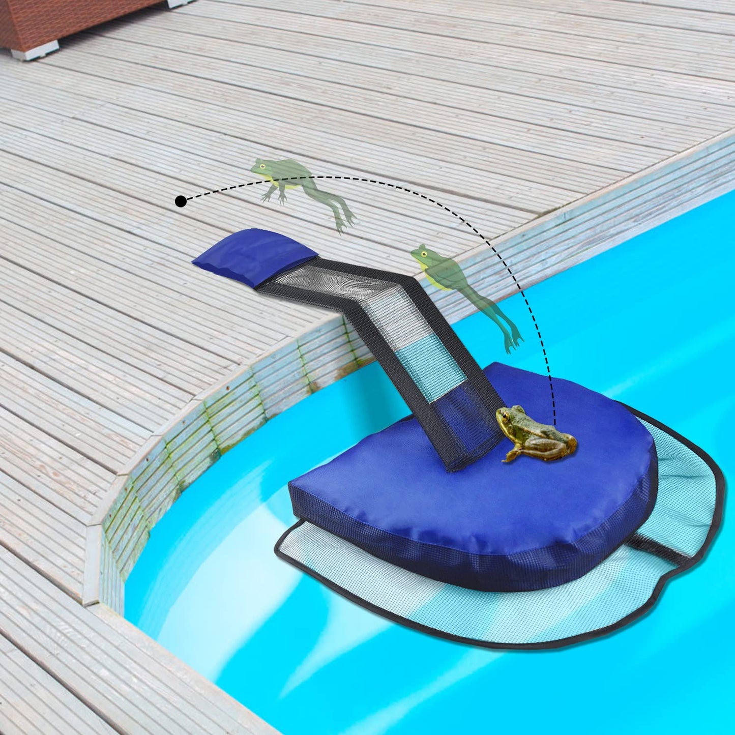 2 Pack Animal Saving Escape Ramp for Pools and Spas, Frog and Animals Saver for The Pool,Floating Ramp Rescues (Blue 2Pack)