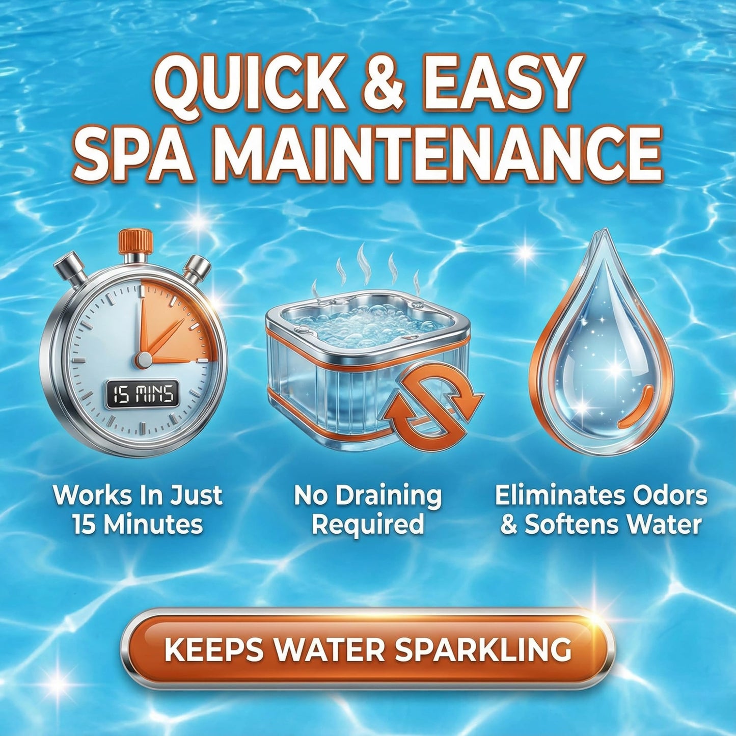 5-in-1 Hot Tub Chemicals – Spa Weekly Enzyme Cleaner & Clarifier, Scum Line Cleaner, Filter Protector + Water Conditioner, Clear Finish for Spas & Inflatable Tubs, 3 Liter (101.5 fl oz) – BubbyShine