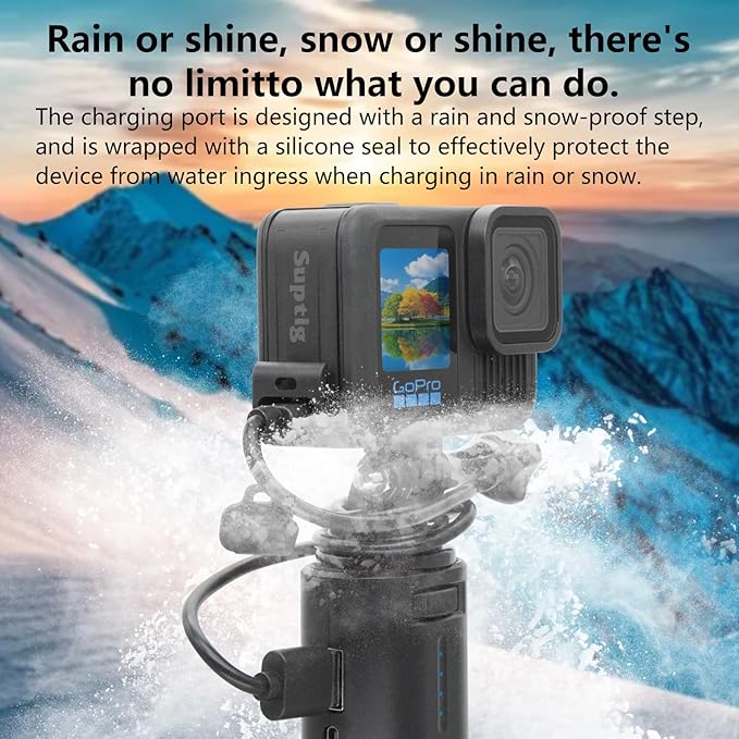 Suptig Upgraded Battery Door Cover, Replacement Side Door for GoPro Hero 13 Hero 12 Hero 11 Hero 10 Hero 9, Water Snow Resistant IPX 6 Waterproof.