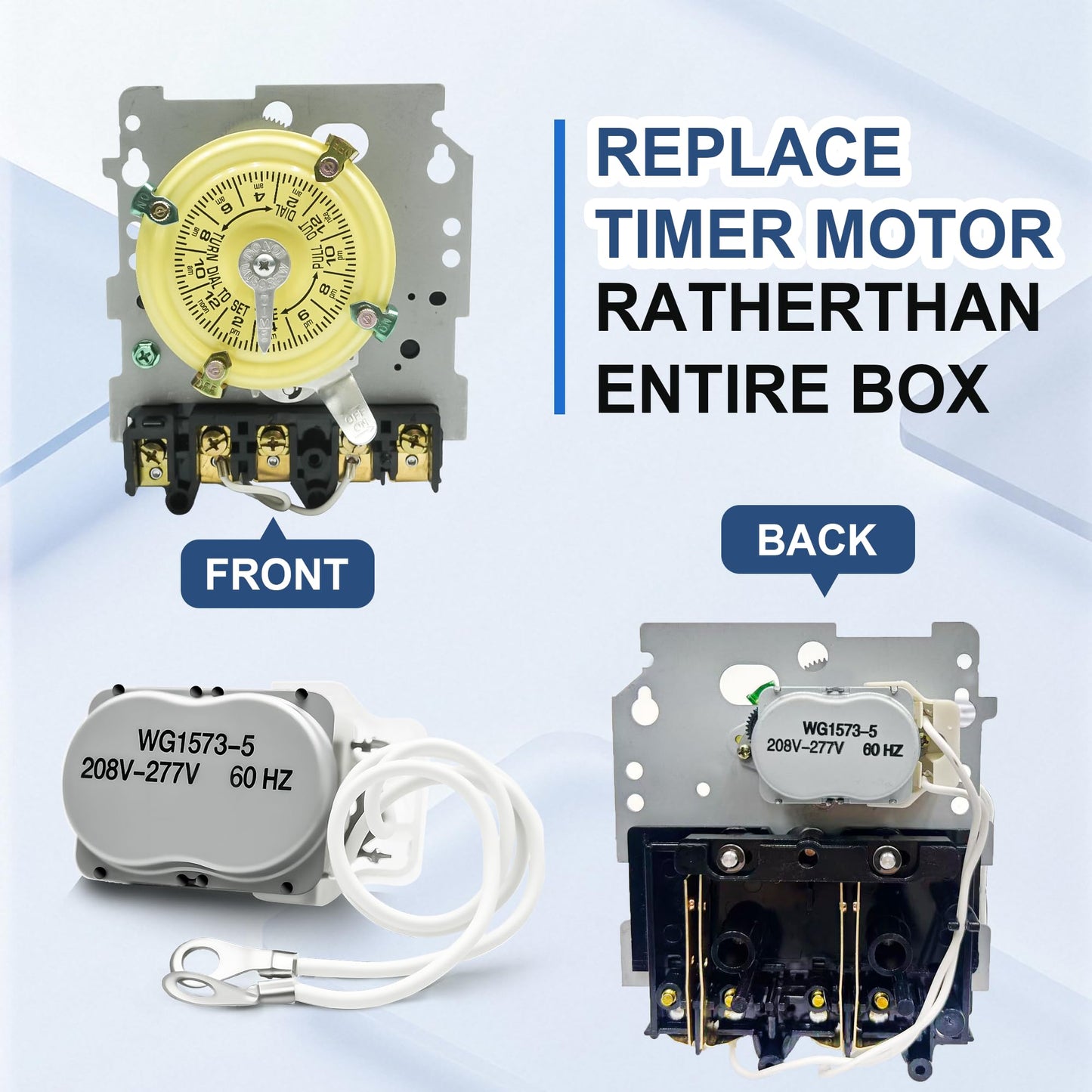 Pool Timer Replacement Motor for WG1570-10D,WG1573-5 Time Clock,208/277V 60Hz,Compatible with T104M,T100,T170,R201,T1400,T100-20 and WH Series