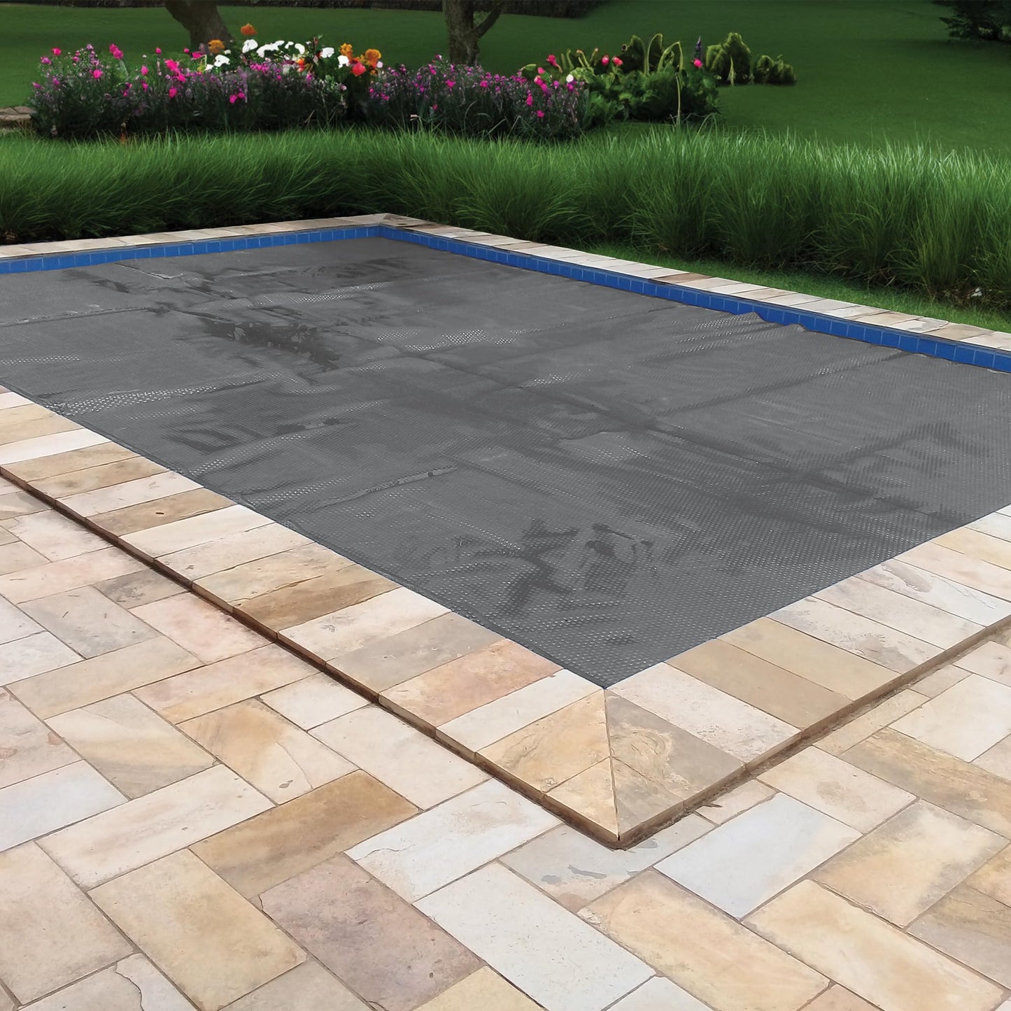 In The Swim 18' x 36' Ultra Silver Rectangle Solar Pool Cover 16 Mil for Solar Heating Above Ground Pools and Inground Pools