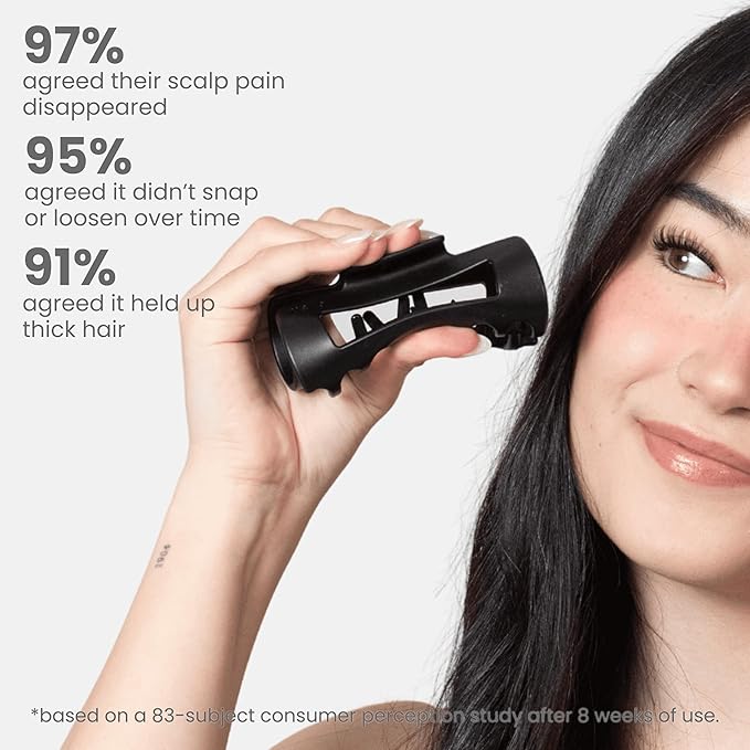 The Original Mello Hair Claw Clip Squishy Claw Clip Made in Korea Patent Pending 30021976 (Black, Medium)