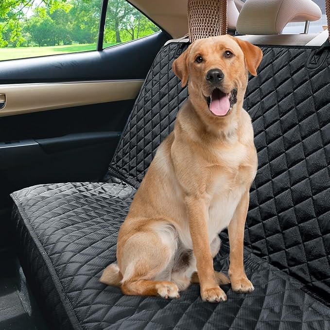 PETICON Waterproof Scratchproof Pet Bench Seat Covers for Cars, Trucks, SUVs, Nonslip Durable Back Seat Cover for Dogs, Washable Backseat Protection