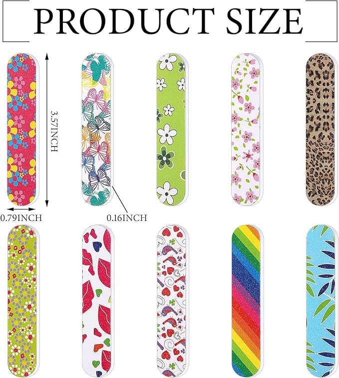 Sumind 100 Pack Nail Files Double Sided Emery Boards Manicure Tools (3.54 x 0.79 x 0.16inch)