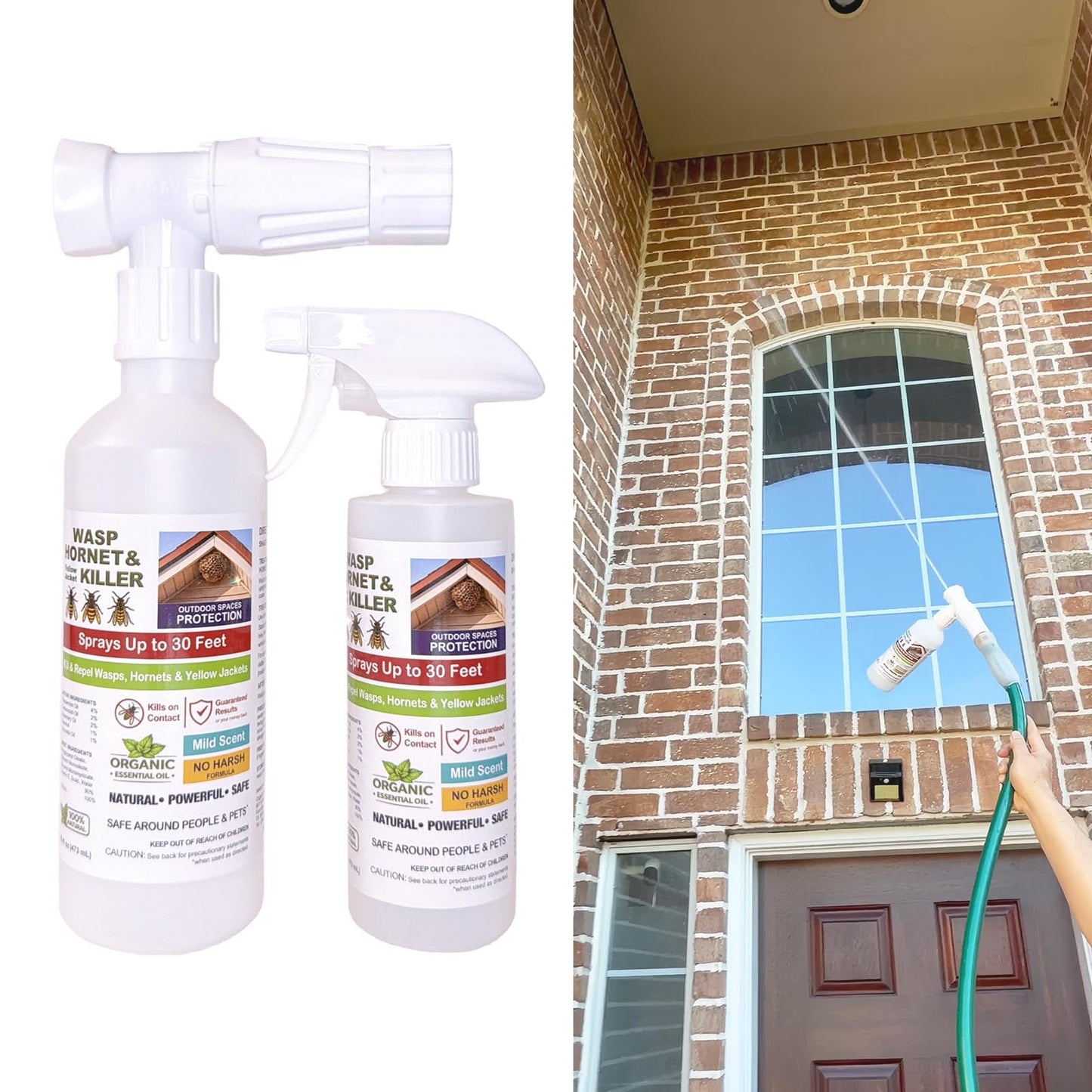 192 oz Wasp Spray, Organic Peppermint Oil Hornet Killer, Wasp Nest Spray, Wasp Spray Long Range 30 ft Self Defense, Kill&Repel Wasp, Hornet, Yellow Jacket,Bee & Bugs. Wasp Spray Concentrate, Pet Safe