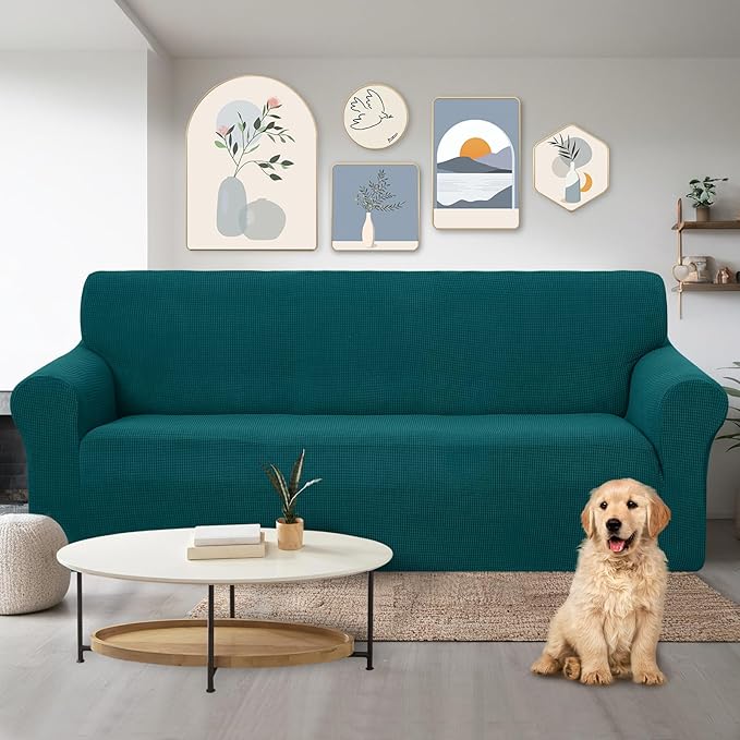 U-NICE HOME Stretch Couch Cover Sofa Cover Sofa Slipcover Furniture Protector for 3 Cushion Couch Sofa Pet Friendly(Sofa, Blue)