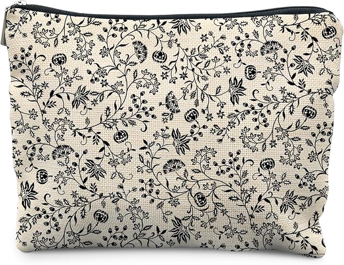 Vintage Halloween Makeup Bag, Halloween Gifts for Women Her Girlfriend, Halloween Pumpkins with the Wine Cosmetic Bags Toiletry Bag for Women, Horror Makeup Bag