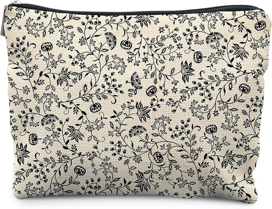 Vintage Halloween Makeup Bag, Halloween Gifts for Women Her Girlfriend, Halloween Pumpkins with the Wine Cosmetic Bags Toiletry Bag for Women, Horror Makeup Bag