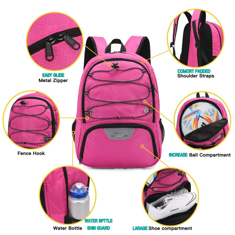 Hsmihair Youth Soccer Bag-Soccer Backpack&Backpack for Football Basketball,with Ball Compartment Separate Cleat Package