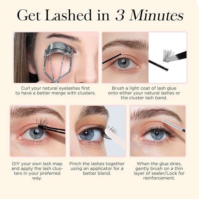 PopUp Cluster Lashes 168pcs Wispy Lash Clusters Soft D Curl Eyelash Clusters Russian Lashes Clusters DIY Eyelash Extensions at Home,Thin Bank 9-18mm MIX (56D)