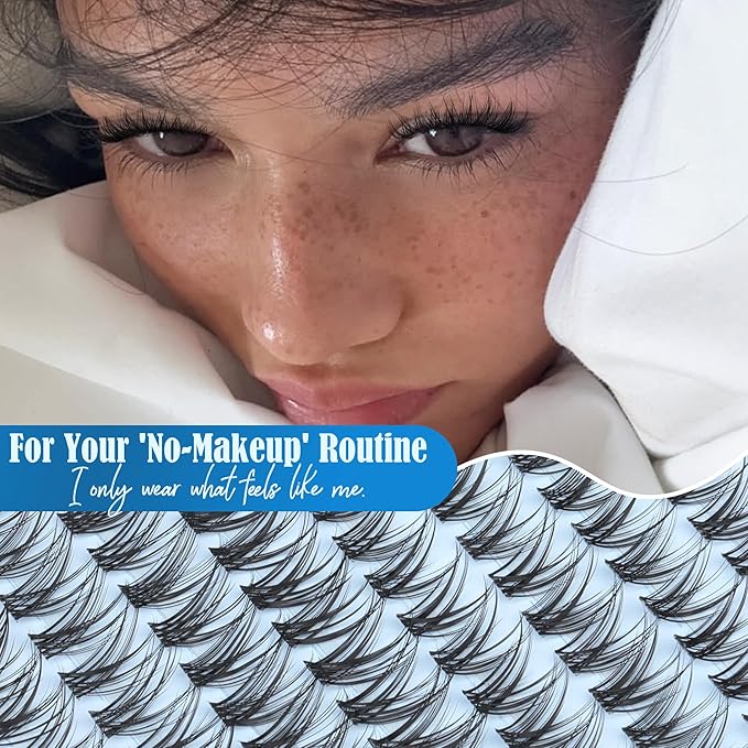 Wispy Lash Clusters 10-12MM Eyelash Clusters Short Individual Lashes Natural Cluster Eyelashes Extensions for Daily Wear DIY Lash Extensions at Home (192Pcs, Clear Band, C Curl, 0.07D, Reusable)