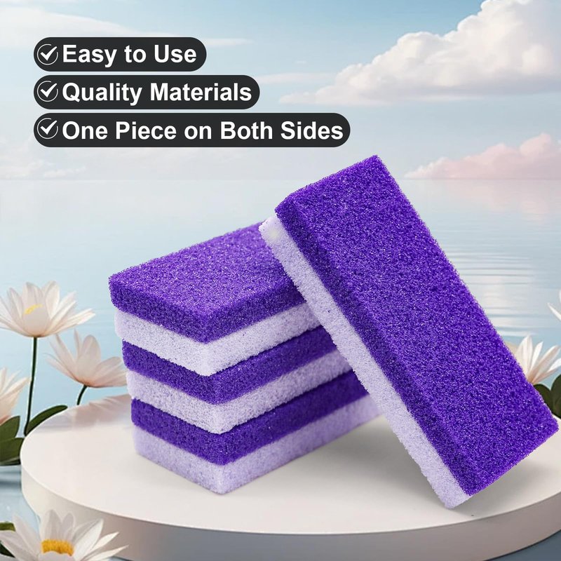 lenpestia Foot Pumice Stone 4 Pack Pedicure Stone for Feet Pumice Sponge for Feet Callus Remover and Scrubber Double Sided Pedicure Foot Pumice Stone for Feet and Heels Callus and Dead Skins (Purple)