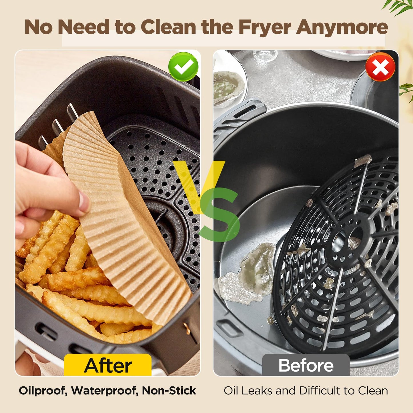 Air Fryer Liners Disposable, 200PCS Non-stick Oil Resistant Air Fryer Parchment Paper Liners, 8 Inch Air Fryer Liners, Round Airfryer Liners for 5-8QT Air fryer, Baking, Roasting Microwave