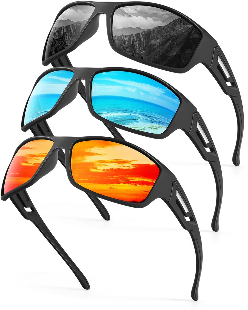 KALIYADI Sunglasses-Men Polarized Sports Sun-glasses: Mens Sunglasses Polarized UV Protection Driving Running Cycling Outdoor