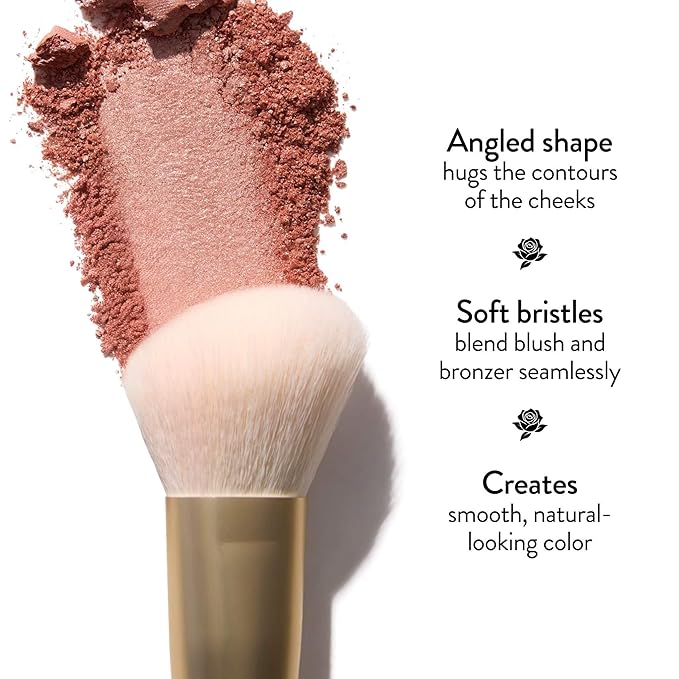 LAURA GELLER NEW YORK Angled Blush Brush - Sculpting & Blending Brush for Blush, Bronzer & Contour - Soft Vegan Bristles - Draper James Limited Edition