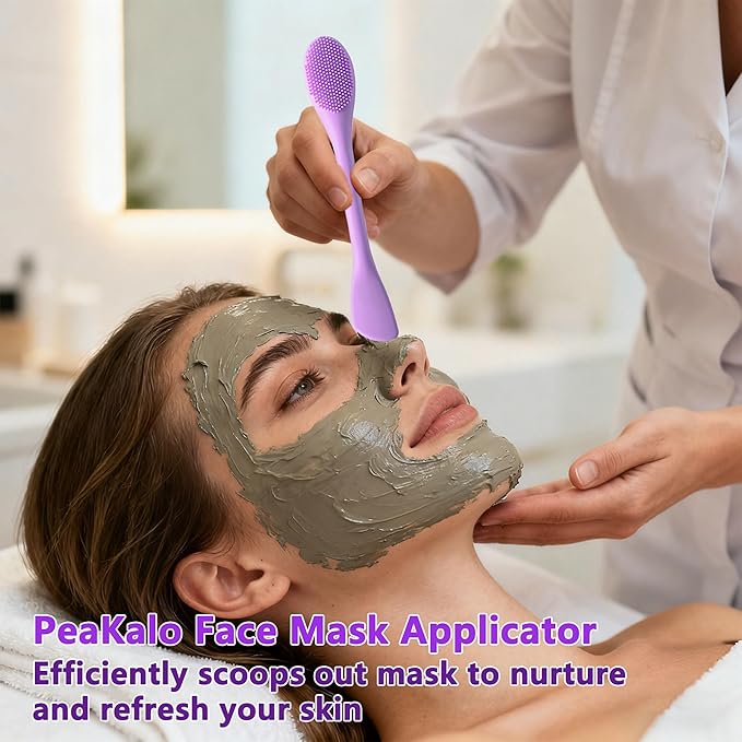 Silicone Face Scrubber Black Head Remover for Face- Appliances for Removing Make-up for Deep Cleansing Blackhead Remover Tools Face Spatula Makeup Removal Washing Brushes Pore Cleaner (Purple)